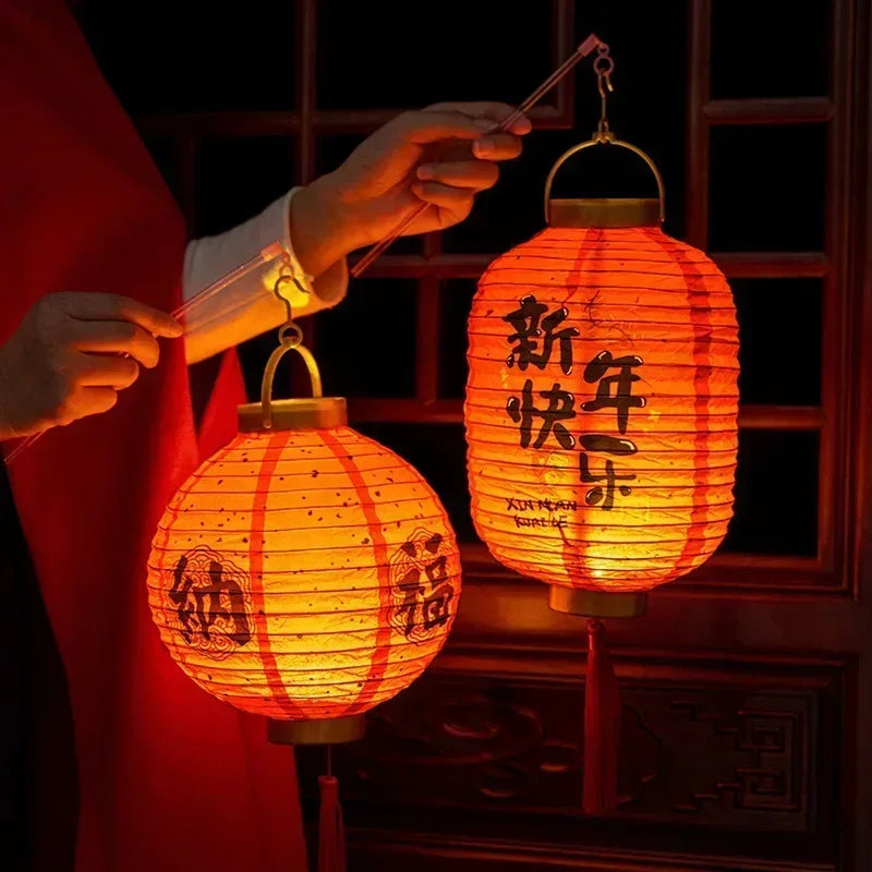 Chinese lamp with LED!! DIY Paper Lanterns For Children, Gifts For New Year Decor.