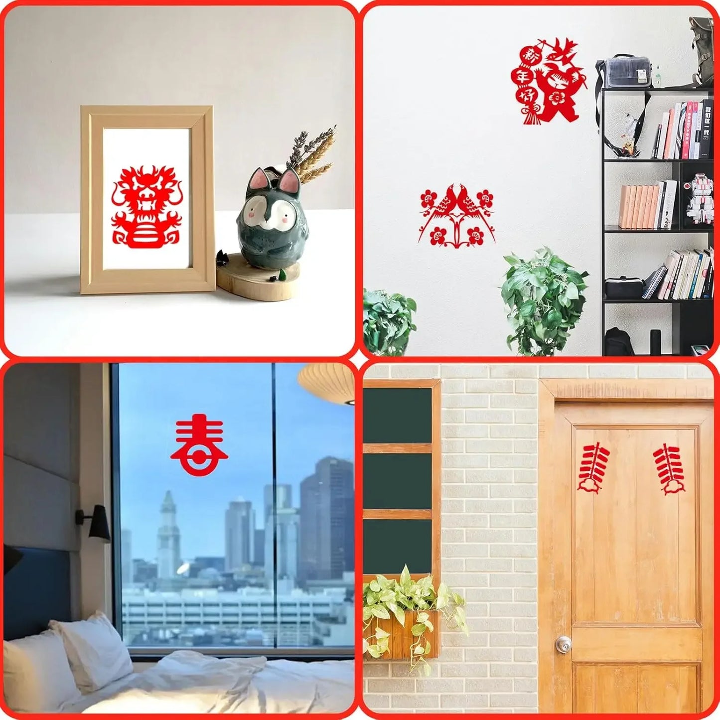 2025 Chinese New Year Decoration - Paper Cutting for Window Decor, Snake Paper Red Stickers for Wall and Door