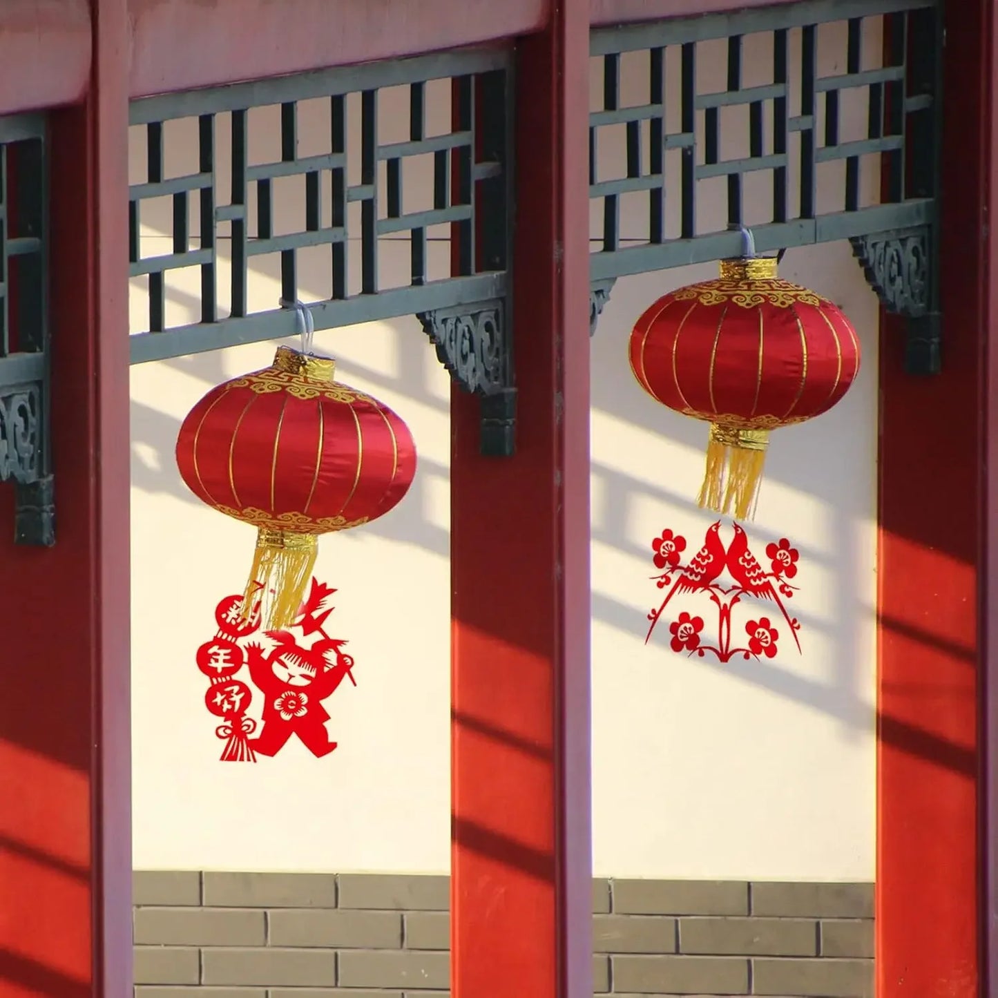 2025 Chinese New Year Decoration - Paper Cutting for Window Decor, Snake Paper Red Stickers for Wall and Door