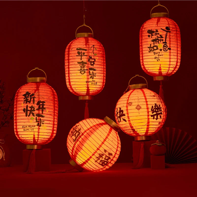 Chinese lamp with LED!! DIY Paper Lanterns For Children, Gifts For New Year Decor.