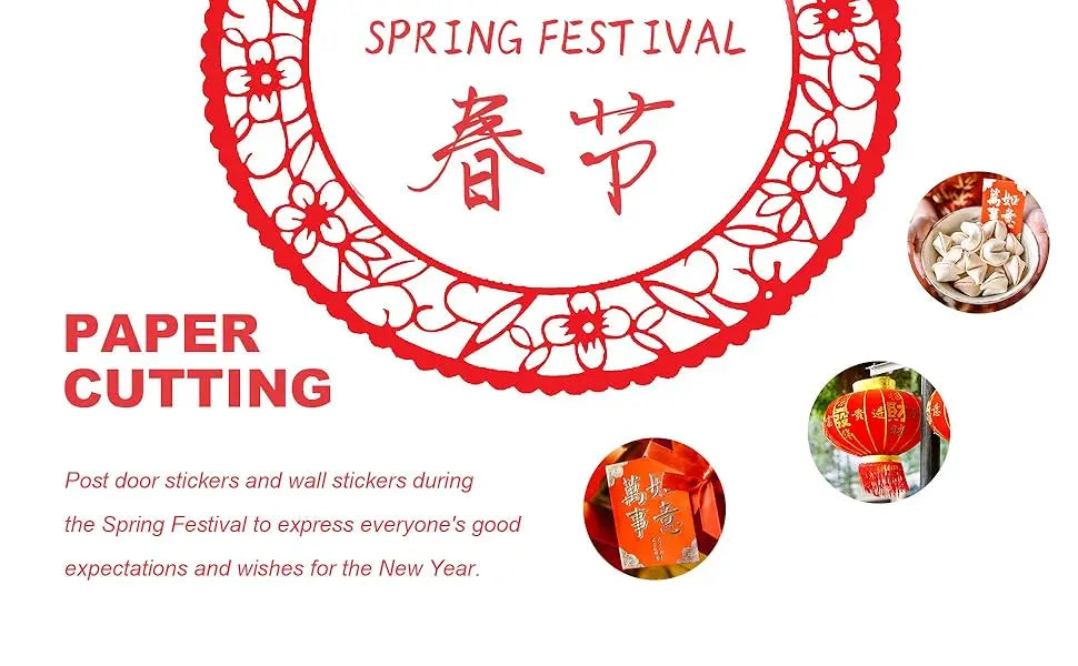 2025 Chinese New Year Decoration - Paper Cutting for Window Decor, Snake Paper Red Stickers for Wall and Door