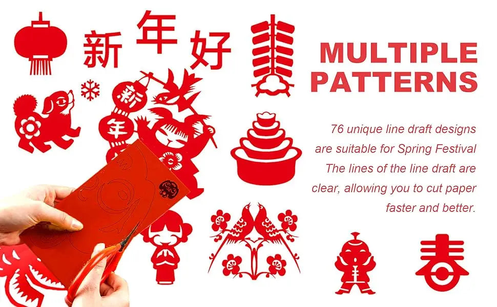 2025 Chinese New Year Decoration - Paper Cutting for Window Decor, Snake Paper Red Stickers for Wall and Door