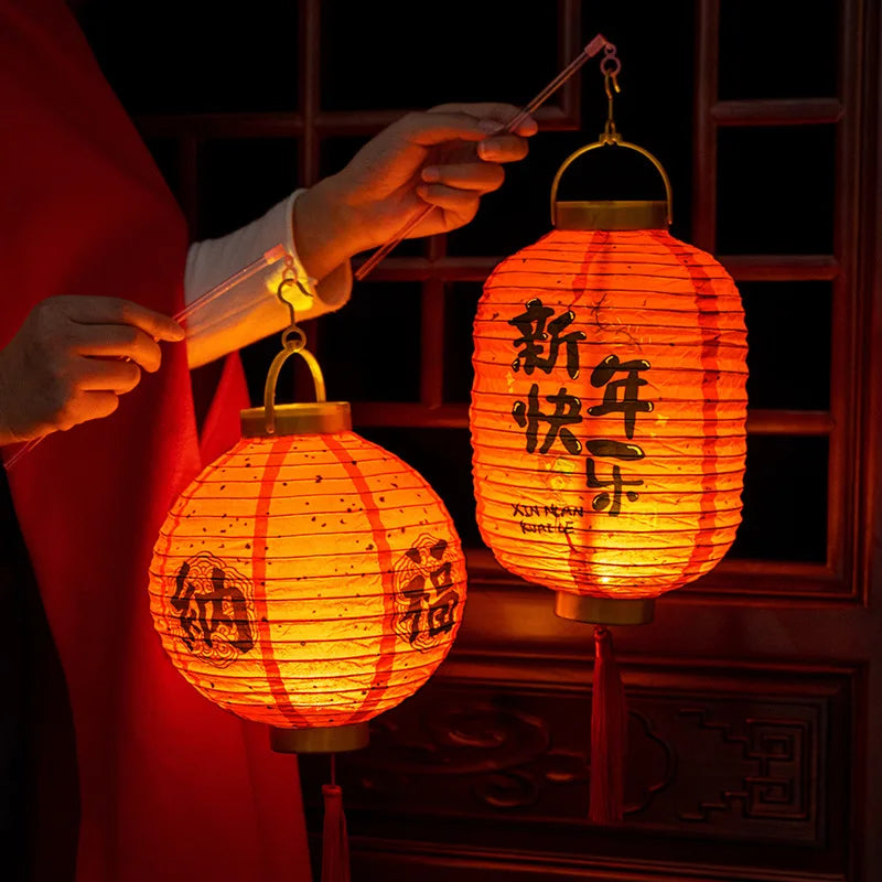 Chinese lamp with LED!! DIY Paper Lanterns For Children, Gifts For New Year Decor.