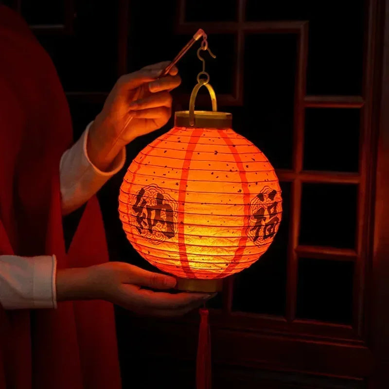 Chinese lamp with LED!! DIY Paper Lanterns For Children, Gifts For New Year Decor.