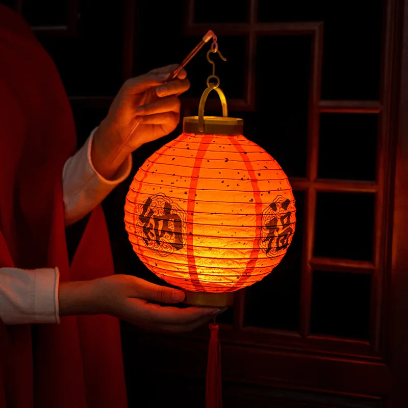 Chinese lamp with LED!! DIY Paper Lanterns For Children, Gifts For New Year Decor.